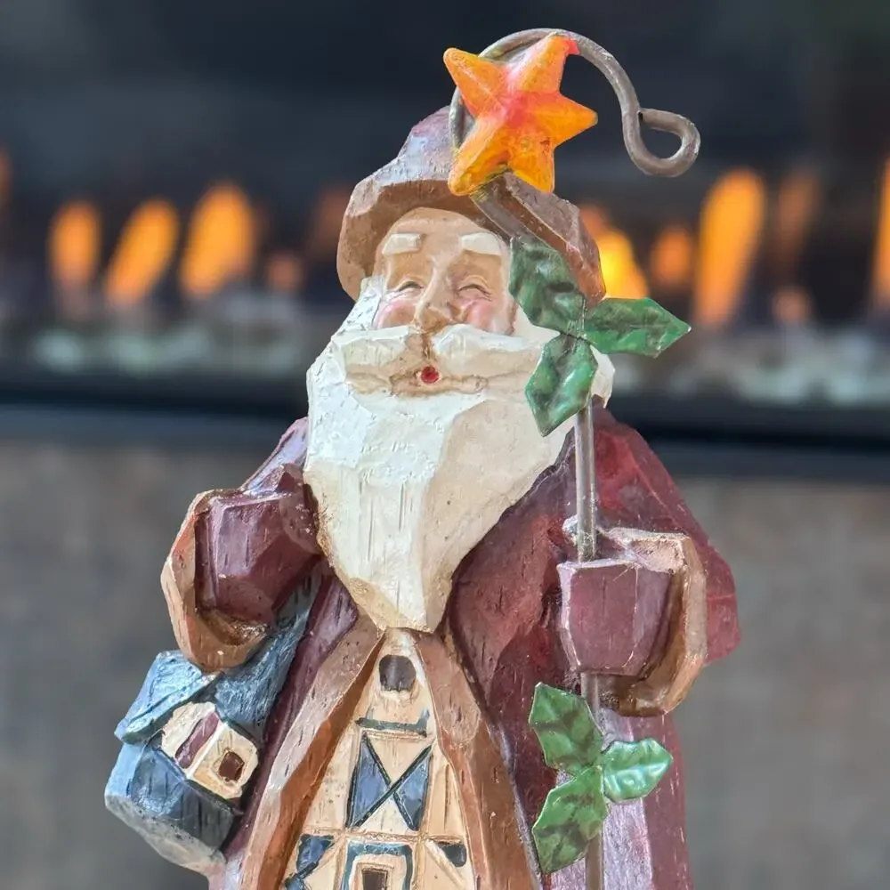 Jim Shore Heartwood Creek Old World Santa Stocking Holder 7